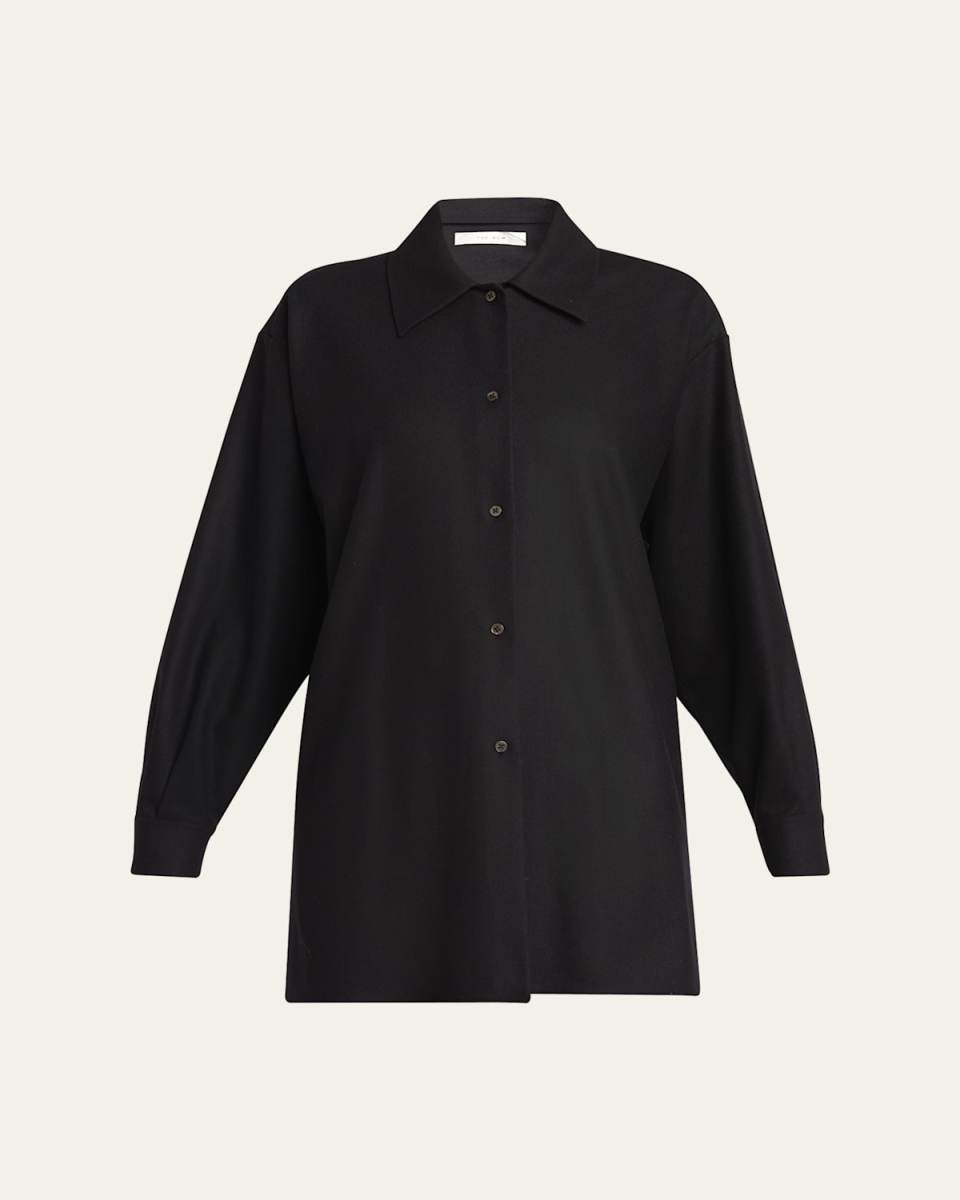 Komako Button Down Wool Cashmere Blouse